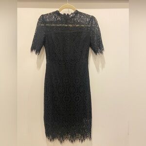 Black Lace Cocktail Dress with Liner